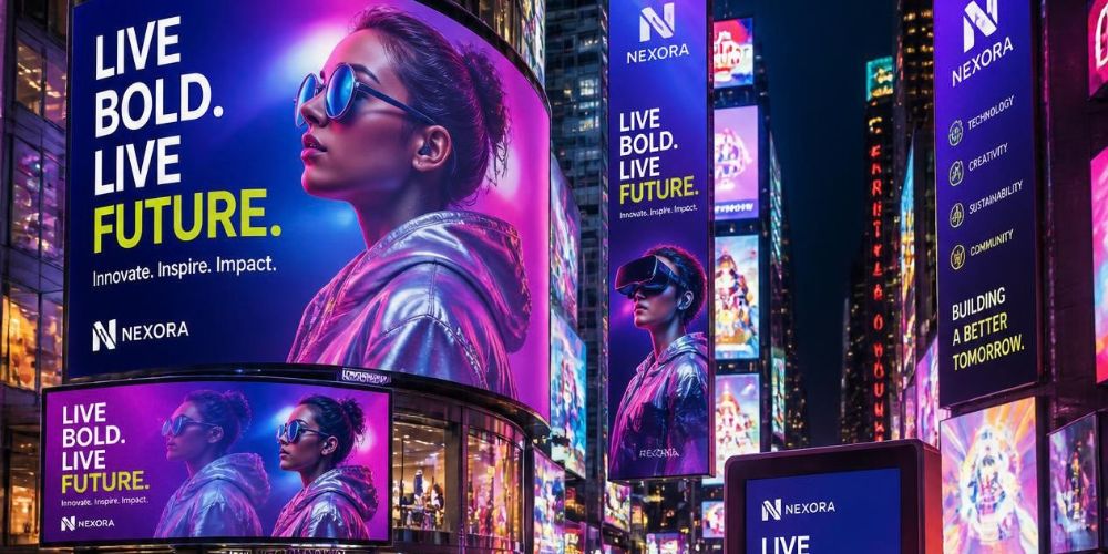 Creative digital advertising campaign displayed on city billboards