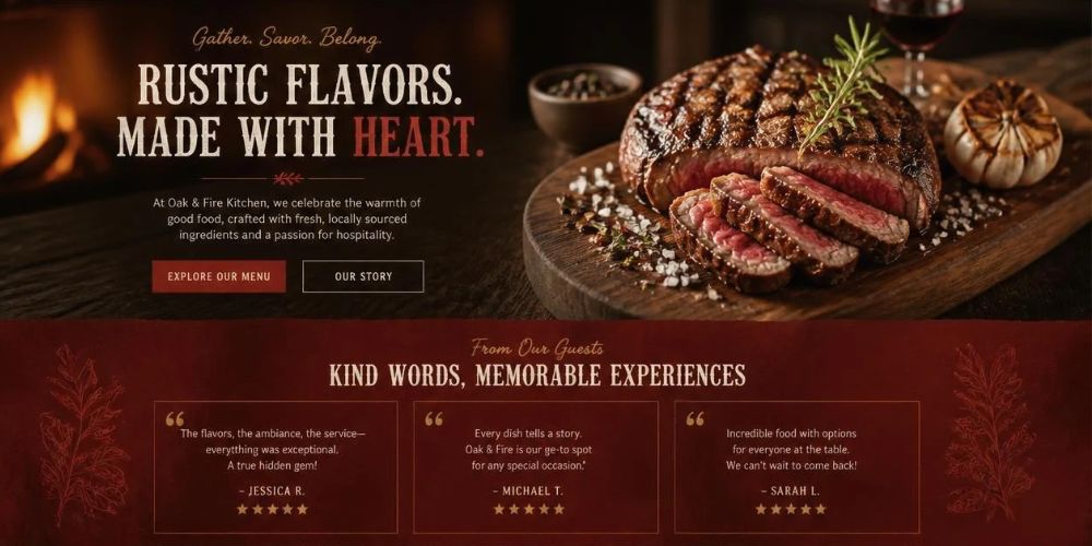 Restaurant website design for hospitality businesses